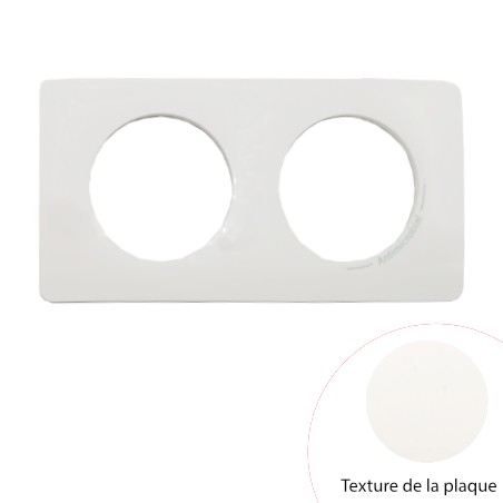 Plaque Céliane Blanc Antimicrobien 2 postes