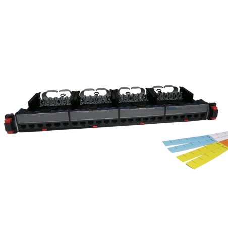 Panneau brassage droit 19pouces cat6 24 connecteurs RJ45