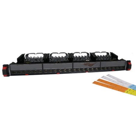 Panneau de brassage droit 19pouces cat6A 24 connecteurs RJ45