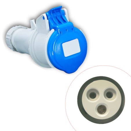Fiche industrielle femelle 2P+T 16A IP44