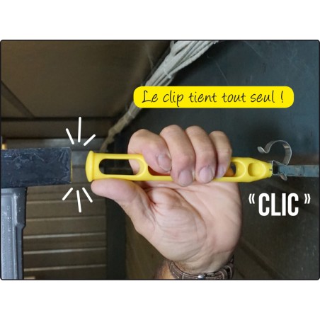 Outil aimanté Pratico pour clip bord de tôle