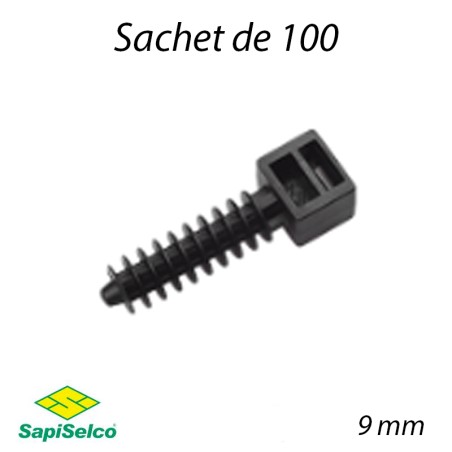Embase cheville tête haute colliers 9mm