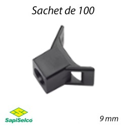 Embase à visser noir pour coliers 9mm SapiSelco SUF.3.401