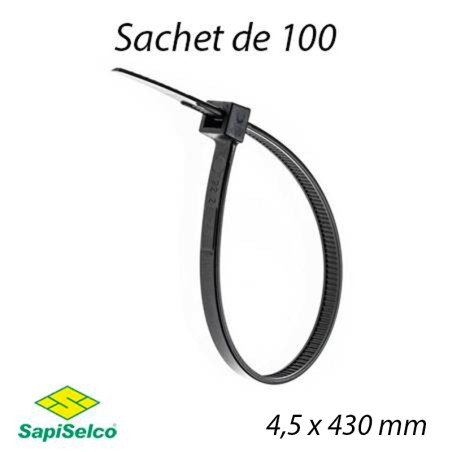 Collier câblage noir 4.5mm L.430mm