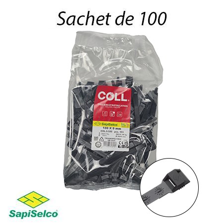 Colliers d'installation noir 9x180mm SapiSelco COL.3.320