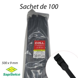 Colliers d'installation noir 9x500mm SapiSelco COL.3.323