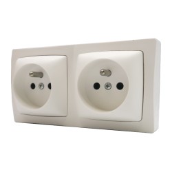 Oteo ASL Prise double 2P+T saillie complet - 086076L