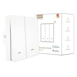 Interrupteur sans fil RF433 double Blanc MOES RT-B-ZS-EU2