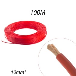 Fil rigide HO7 V-R 10mm² Rouge - Couronne 100ml