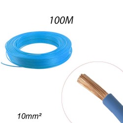 Fil rigide HO7 V-R 10mm² Bleu - Couronne 100ml