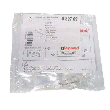 Vis longues pour la fixation platines de prises de sol + 30 bouchons