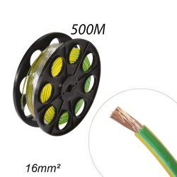 Fil rigide HO7 V-R 16mm² Vert/Jaune - 500ml