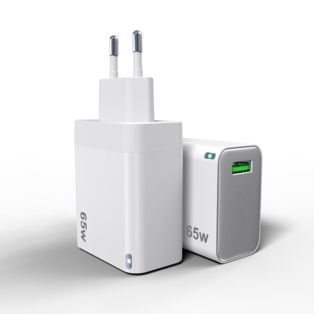 Chargeur double USB-C puissance de 65W charge rapide 230 V
