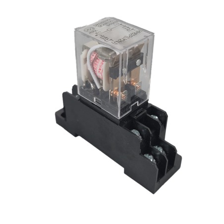 Relais 220V-AC 10A 2RT avec support modulaire pour montage sur rail DIN