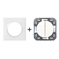 Dooxie Inter double + plaque carrée blanc LEGRAND 600002