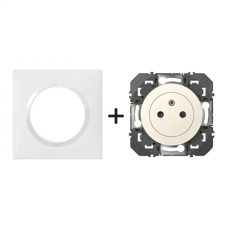Dooxie Prise Surface + plaque carrée blanc LEGRAND 600335