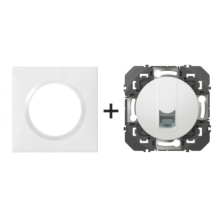 Dooxie Prise RJ45 cat6 + plaque carrée blanc