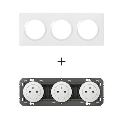 Dooxie Prise triple + plaque carrée blanc LEGRAND 600333