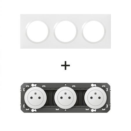 Dooxie Prise triple 16A 250V IP20 IK04