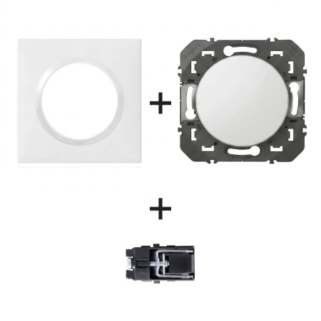 Dooxie Poussoir + plaque carrée blanc + griffes