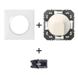 Dooxie Sortie de câble 600325 + plaque carrée blanc + griffes