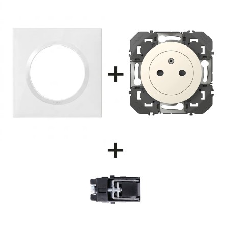 Dooxie Prise Surface + plaque carrée blanc + griffes