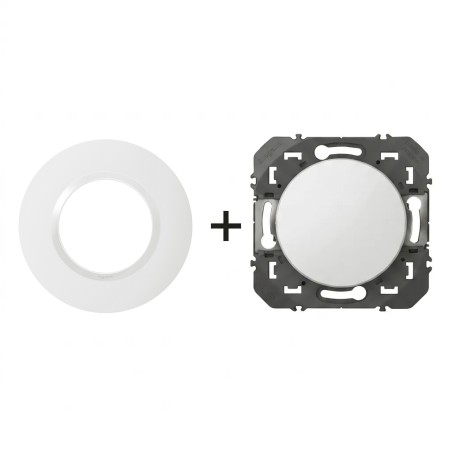Dooxie Poussoir 250V~ 50/60 Hz + plaque Ronde blanc