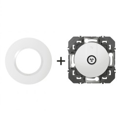 Dooxie Prise TV simple + plaque Ronde blanc LEGRAND 600351