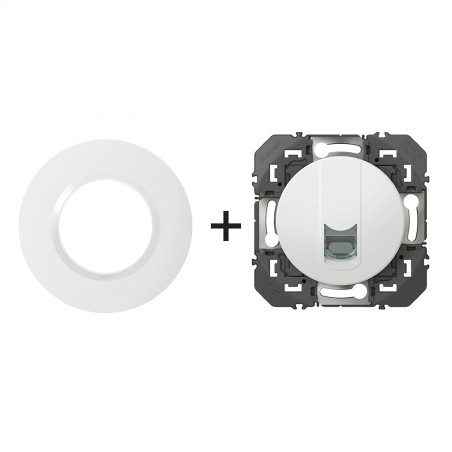 Dooxie Prise RJ45 cat6 + plaque Ronde blanc