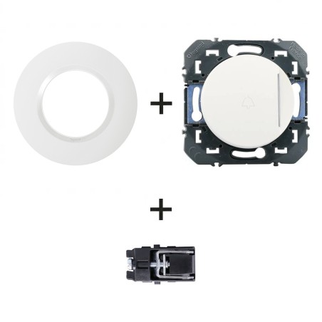 Dooxie BP sonnette + plaque Ronde blanc + griffes