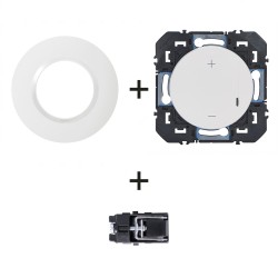 Dooxie Variateur 600060A 2 fils plaque Ronde blanc + griffes