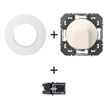 Dooxie Sortie de câble + plaque Ronde blanc + griffes