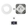 Dooxie Prise rénovation 2P+T + plaque Ronde blanc + griffes