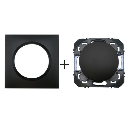 Dooxie Bouton poussoir + plaque carrée noir