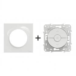 Odace Interrupteur volets roulants S520208 + plaque Blanc