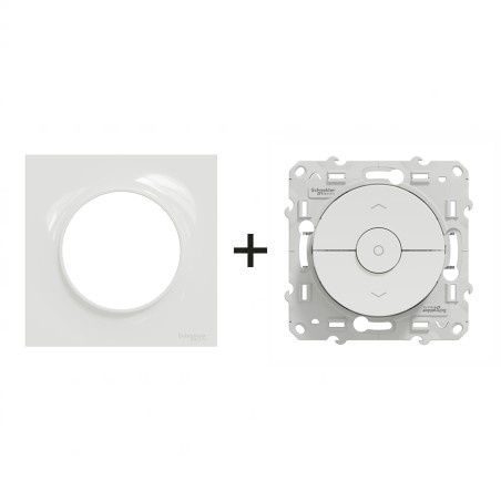 Odace Interrupteur volets roulants 10 A à 250 V CA + plaque Blanc