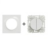 Odace Double interrupteur 10 AX à 250 V CA, 50 Hz + plaque Blanc