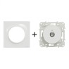 Odace Prise TV simple IP20/IP21D, usage intérieur + plaque Blanc