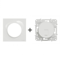 Odace Prise RJ45 Cat 6 STP S520476 + plaque Blanc