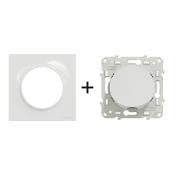 Odace Sortie de câble S520662 + plaque Blanc
