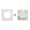 Odace Sortie de câble + plaque Blanc