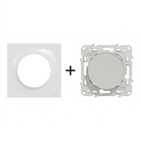 Odace Obturateur thermoplastique ABS anti‑UV + plaque Blanc