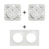 Odace Prise double 2P+T affleurante 16A à 250 V CA 50 Hz + plaque Blanc