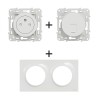 Odace Prise Surface + Prise RJ45 + plaque Blanc