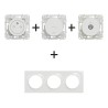 Odace Prise + Prise TV + Prise RJ45 + plaque Blanc