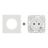 Odace Prise + chargeur USB-C + plaque Blanc Craie