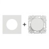 Odace Interrupteur/poussoir + plaque Blanc Craie