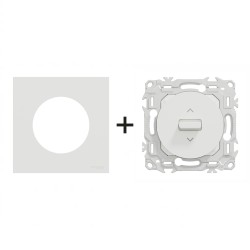 Odace Inter volets roulants S920208 + plaque Blanc Craie