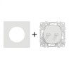 Odace Double Inter/BP à levier 250 V CA 50/60 Hz + plaque Blanc Craie