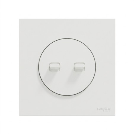 Odace Double Inter/BP à levier S920213 + plaque Blanc Craie